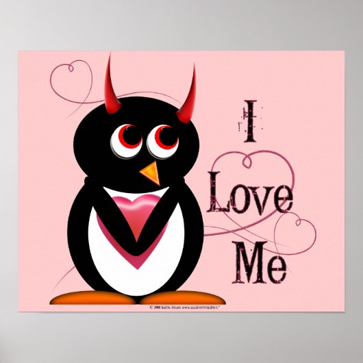 Ich Liebe mich! Evil Penguin Poster (Vorne)