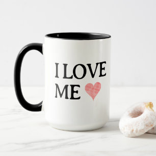 ICH LIEBE MICH mit Scribble Red Heart - Anpassbar Tasse