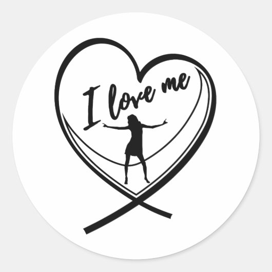 Ich Liebe mich Runder Aufkleber (Vorderseite)