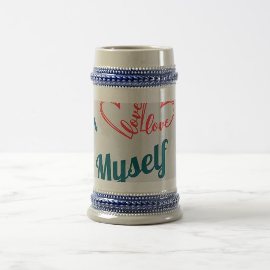 Ich liebe mich selbst - Selbstfürsorge-Button Bierglas (Mittel)
