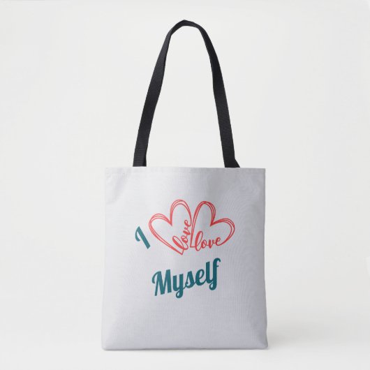 Ich liebe mich selbst - Selbstfürsorge-Button Tasche (Vorderseite)