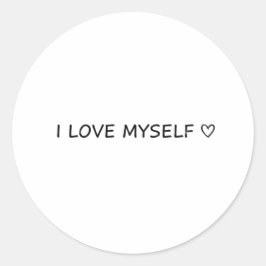 „Ich liebe mich selbst“-Sticker – süß und erschwin Runder Aufkleber