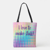 "Ich Liebe, mich zu machen!" Pastel Rainbow Tasche (Rückseite)
