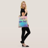 "Ich Liebe, mich zu machen!" Pastel Rainbow Tasche (Am Model)