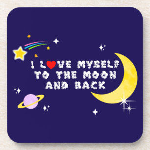 Ich Liebe mich zum Mond und zurück Positiv bezeuge Getränkeuntersetzer