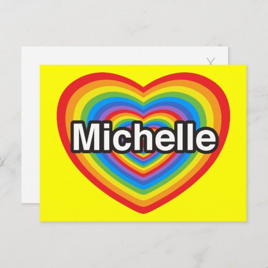 Ich Liebe Michelle. Ich Liebe dir Michelle. Herz Postkarte (Vorne/Hinten)