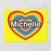 Ich Liebe Michelle. Ich Liebe dir Michelle. Herz Postkarte (Vorderseite)