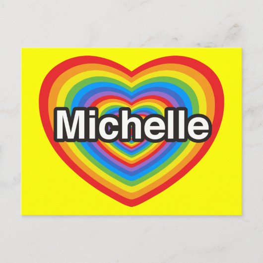 Ich Liebe Michelle. Ich Liebe dir Michelle. Herz Postkarte (Vorderseite)
