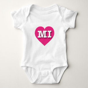Ich liebe Michigan - MI hellrosa Herz Baby Strampler