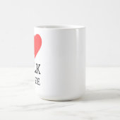 Ich liebe Milchkaffee Kaffeetasse (Mittel)