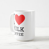 Ich liebe Milchkaffee Kaffeetasse (Vorderseite Links)
