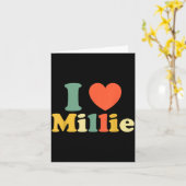 Ich liebe Millie, ich Herz Millie, rotes Herz zum  Karte (Gelbe Blume)