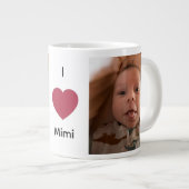 Ich liebe Mimi Oma Opa PaPa 2 Foto Jumbo-Tasse (Vorderseite Rechts)