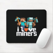 Ich liebe Miner Lustiger Mining-Gamer Xel Ckaxe Mousepad (Mit Mouse)