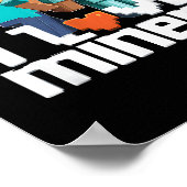Ich liebe Miner Lustiger Mining-Gamer Xel Ckaxe  Poster (Ecke)