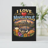 Ich liebe Minneapolis Dankeskarte (Stehend Vorderseite)