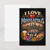 Ich liebe Minneapolis Dankeskarte (Vorne/Hinten)