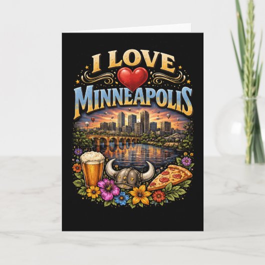 Ich liebe Minneapolis Feiertagskarte (Vorderseite)