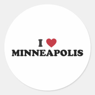 Ich liebe Minneapolis Minnesota Runder Aufkleber