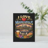 Ich liebe Minneapolis Postkarte (Stehend Vorderseite)