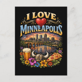 Ich liebe Minneapolis Postkarte