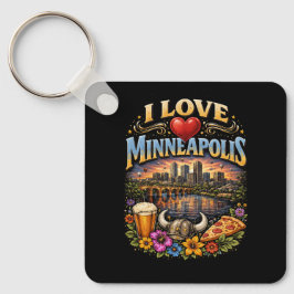 Ich liebe Minneapolis Schlüsselanhänger