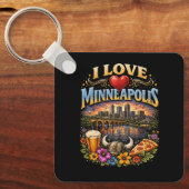 Ich liebe Minneapolis Schlüsselanhänger (Vorderseite)