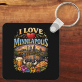 Ich liebe Minneapolis Schlüsselanhänger (Rückseite)