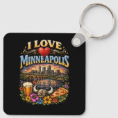 Ich liebe Minneapolis Schlüsselanhänger (Rückseite)