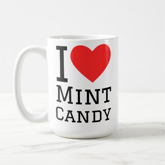 Ich liebe Minzbonbons Kaffeetasse (Links)