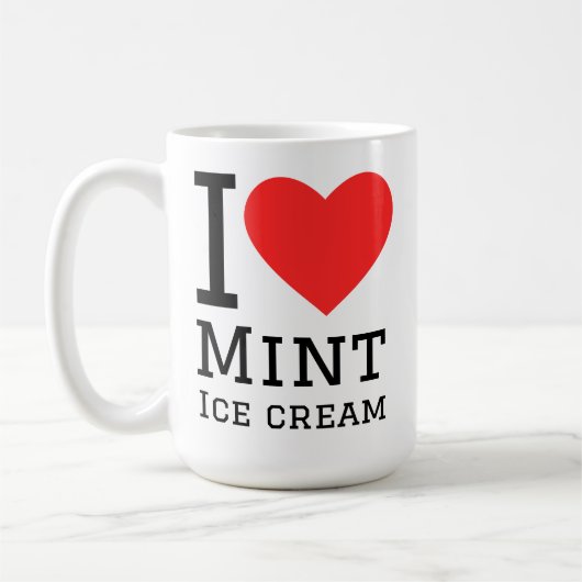 Ich liebe Minzeiscreme Kaffeetasse (Links)