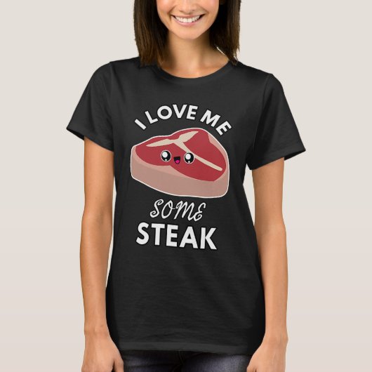 Ich Liebe mir ein Niedliches Steak Fleisch essen K T-Shirt (Vorderseite)