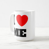 Ich Liebe mir Monogram Script inspirierend Kaffeetasse (Vorderseite Links)