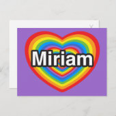 Ich Liebe Miriam. Ich Liebe dir Miriam. Herz Postkarte (Vorne/Hinten)