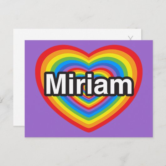 Ich Liebe Miriam. Ich Liebe dir Miriam. Herz Postkarte (Vorne/Hinten)