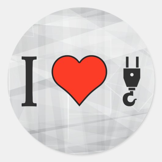 Ich Liebe mit einem Kranhaken Runder Aufkleber (Vorderseite)