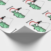 Ich Liebe, mit einem roten Herz angeln zu gehen Geschenkpapier (Ecke)