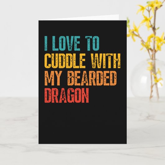 Ich Liebe, mit meinem bärtigen Drachen herumzulauf Karte (Gelbe Blume)