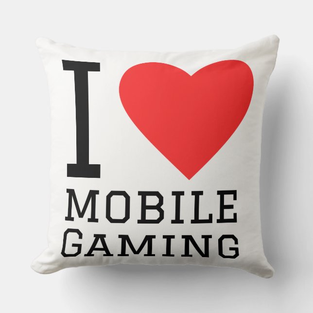 Ich liebe Mobile Gaming Kissen (Vorderseite)