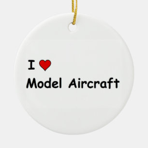 Ich liebe Modellflugzeuge Keramik Ornament