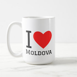 Ich liebe moldawien quadratischer Aufkleber Kaffeetasse