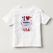Ich Liebe Mommy Daddy und die USA Kleinkind T-shirt (Vorderseite)