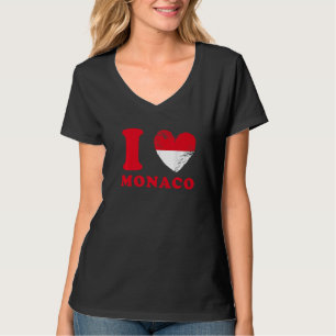 Ich liebe Monaco Herzförmige Flagge Monaco 1 T-Shirt