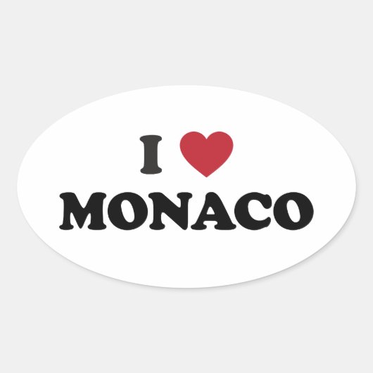 Ich liebe Monaco Ovaler Aufkleber (Vorderseite)