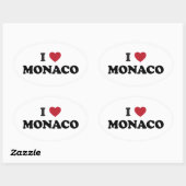 Ich liebe Monaco Ovaler Aufkleber (Blatt)