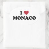 Ich liebe Monaco Ovaler Aufkleber (Tasche)