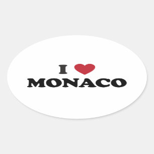 Ich liebe Monaco Ovaler Aufkleber