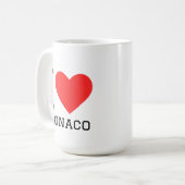 Ich liebe Monaco Quadrat-Aufkleber Kaffeetasse (Vorderseite Links)