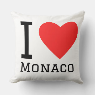 Ich liebe Monaco Quadrat-Aufkleber Kissen