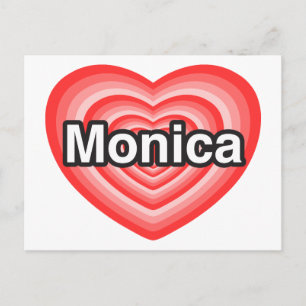 Ich liebe Monica. Ich liebe dich Monica. Herz Postkarte